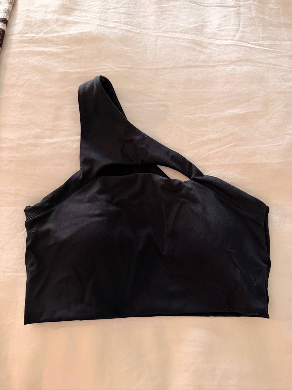 Asymmetric One-Shoulder Black Women's Top